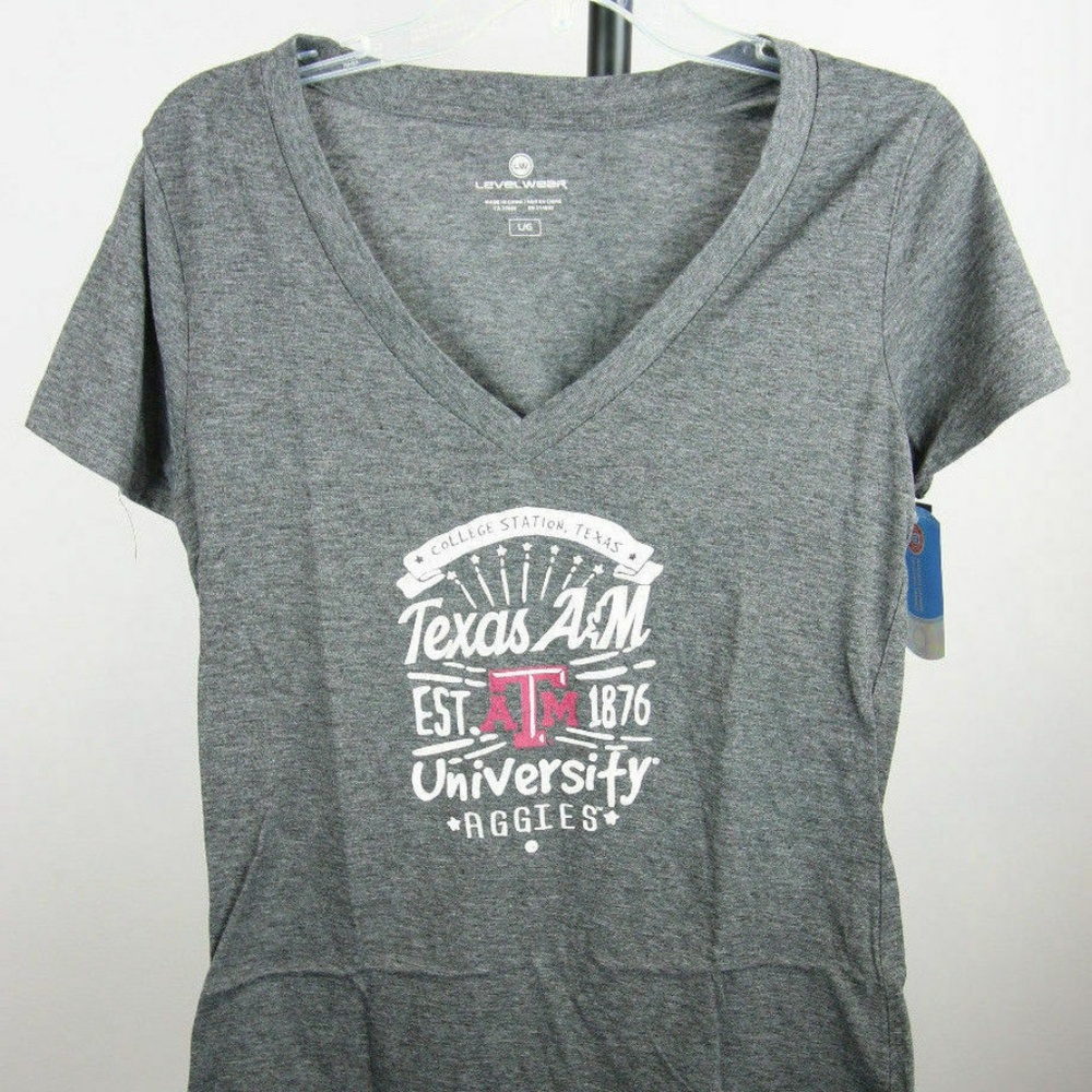 Texas A&M Aggies Women's V-Neck T-Shirt (Charcoal)